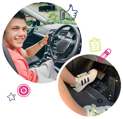 Occupational therapy driving service banner featuring examples of NDIS car modiications